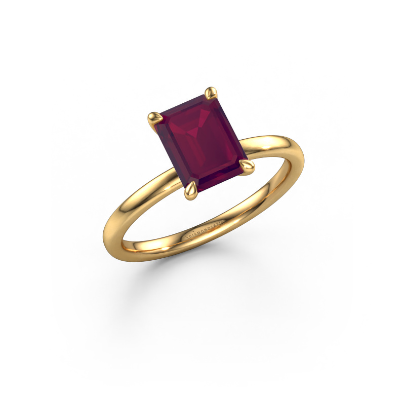 Image of Engagement ring Crystal EME 1 585 gold Rhodolite 8x6 mm