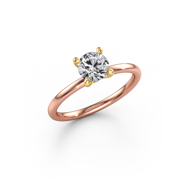 Afbeelding van Verlovingsring Crystal RND 1 585 rosé goud Diamant 0.70 crt