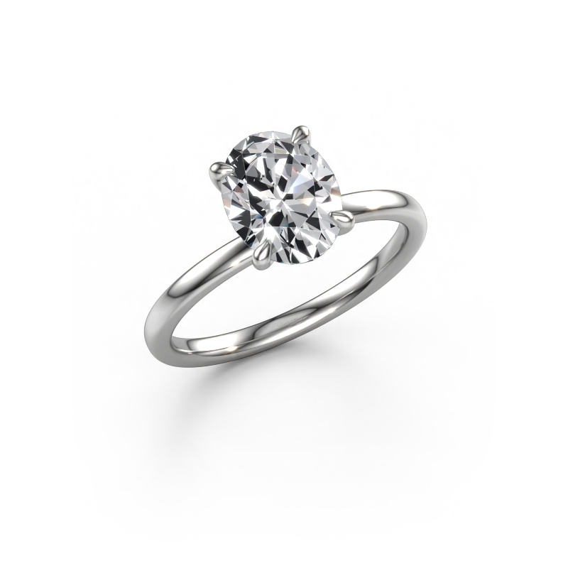 Image de Bague de fiançailles Crystal OVL 1 950 platine Diamant synthétique 1.80 crt