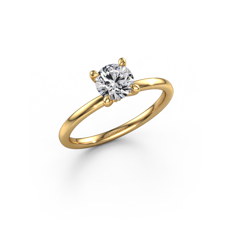 Image of Engagement ring Crystal RND 1 585 gold Diamond 0.70 crt