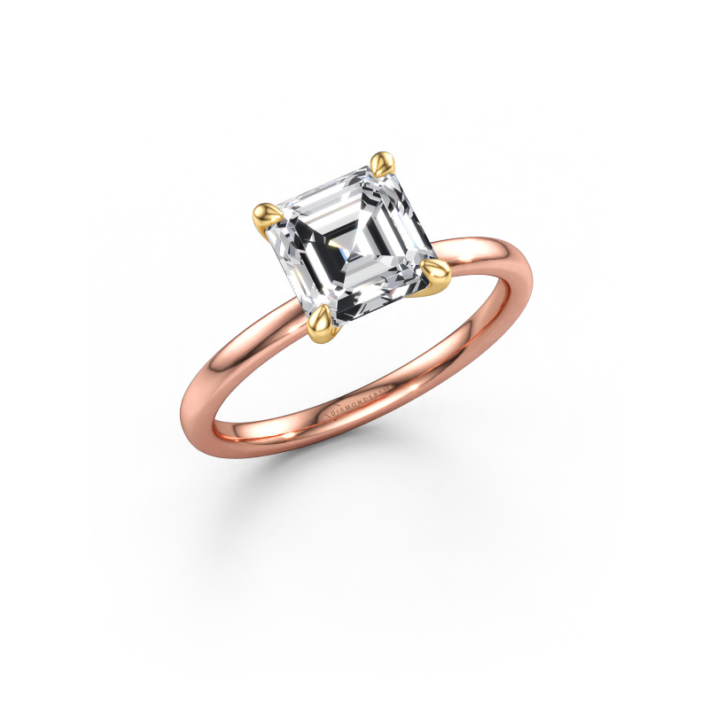 Afbeelding van Verlovingsring Crystal ASSC 1 585 rosé goud Lab-grown diamant 2.00 crt