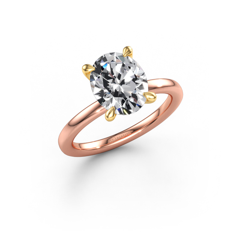 Afbeelding van Verlovingsring Crystal OVL 1 585 rosé goud Diamant 2.70 crt
