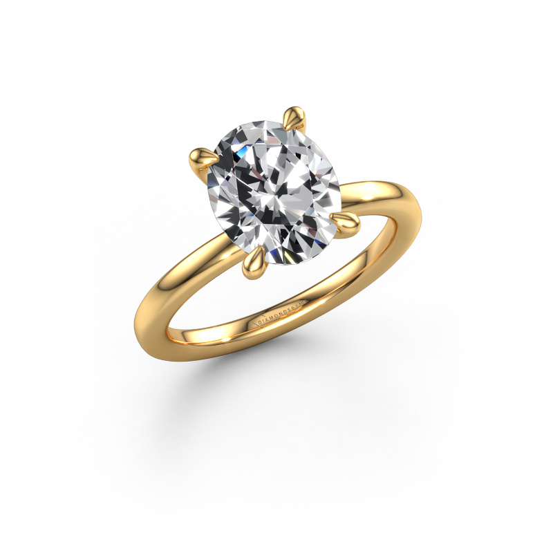 Image of Engagement ring Crystal OVL 1 585 gold Lab grown diamond 2.70 crt