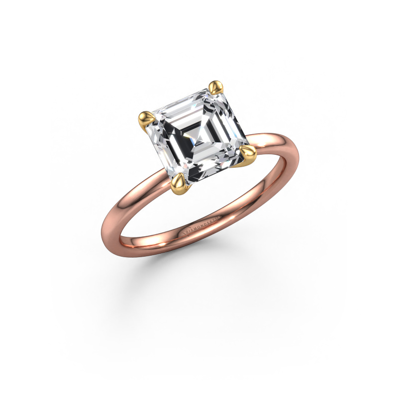 Image de Bague de fiançailles Crystal ASSC 1 585 or rose Diamant synthétique 2.50 crt