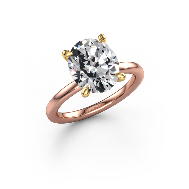 Bild von Verlobungsring Crystal OVL 1 585 Roségold Lab-grown Diamant 3.85 crt
