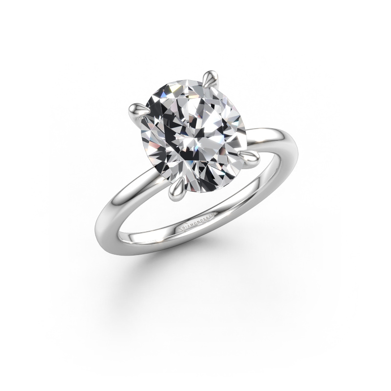 Immagine di Anello di fidanzamento Crystal OVL 1 585 oro bianco Diamante lab grown 3.85 crt