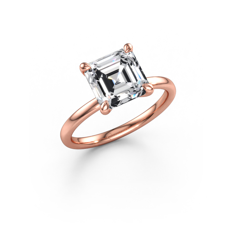 Immagine di Anello di fidanzamento Crystal ASSC 1 585 oro rosa Diamante 3.00 crt
