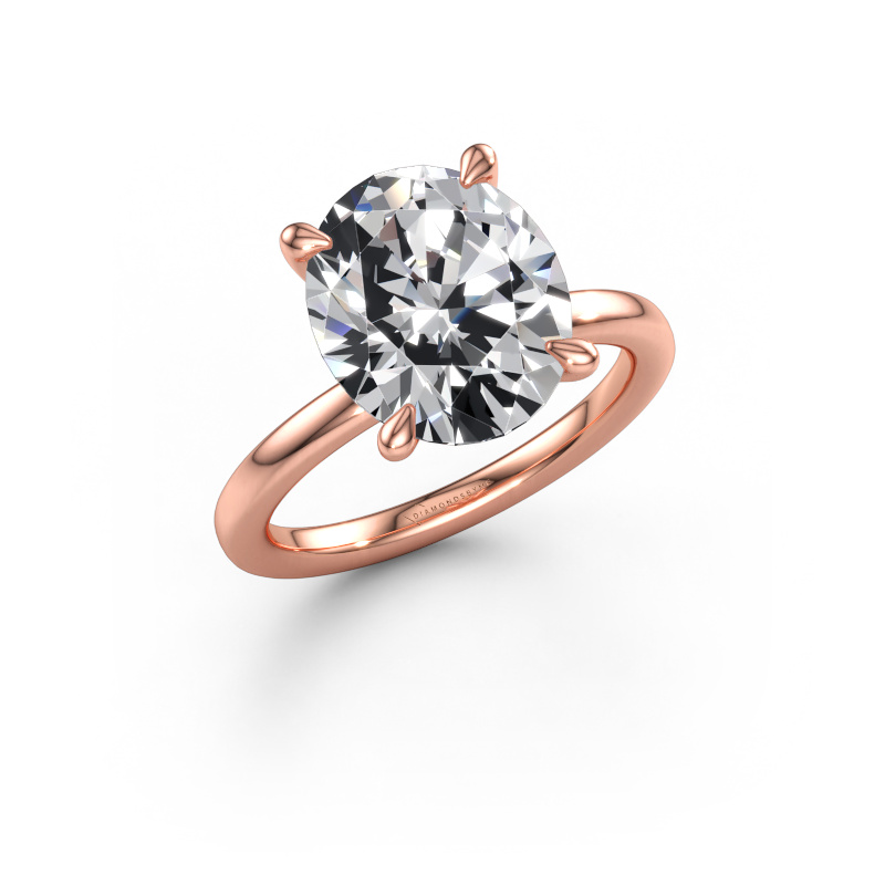 Immagine di Anello di fidanzamento Crystal OVL 1 585 oro rosa Diamante lab grown 5.05 crt