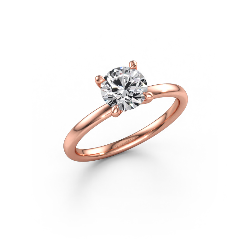 Immagine di Anello di fidanzamento Crystal RND 1 585 oro rosa Diamante lab grown 1.00 crt