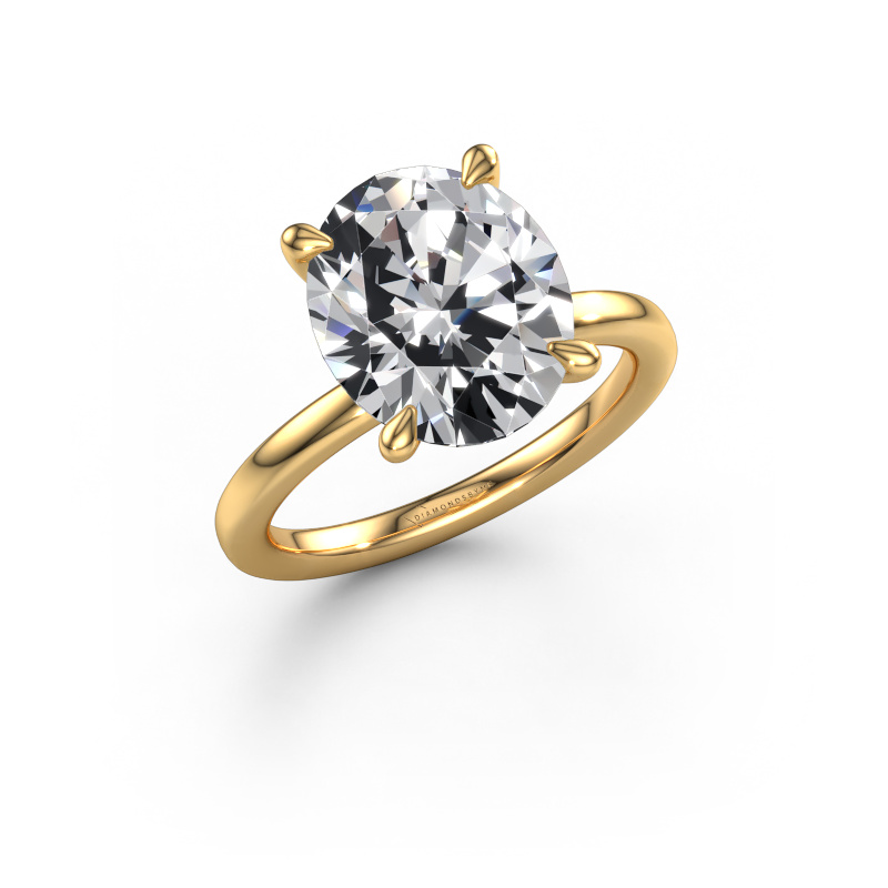 Image of Engagement ring Crystal OVL 1 585 gold Lab grown diamond 5.05 crt
