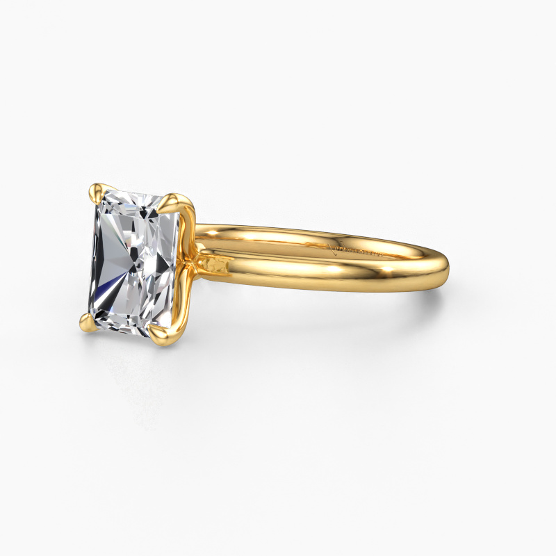 Crystal RAD 1 strakke solitaire verlovingsring goud |lab-grown diamant ...