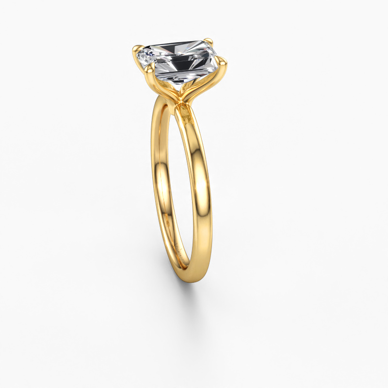 Crystal RAD 1 strakke solitaire verlovingsring goud |lab-grown diamant ...
