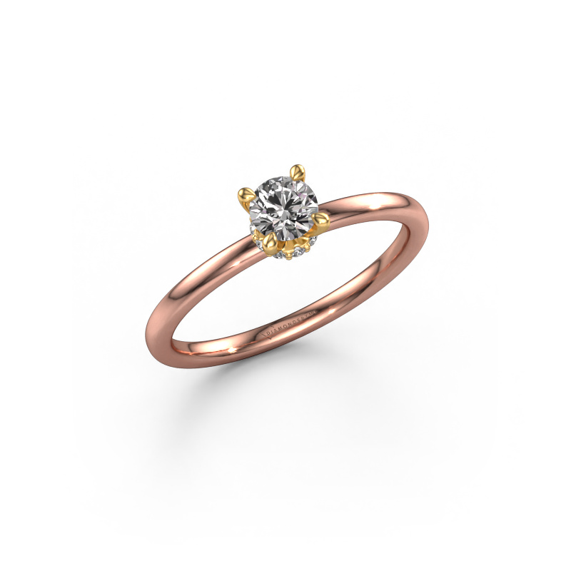 Image of Engagement ring Crystal RND 3 585 rose gold Diamond 0.30 crt