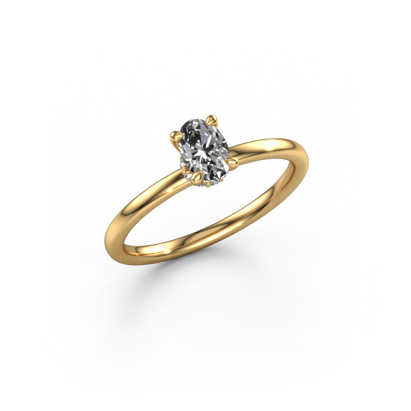 Image of Engagement ring Crystal OVL 3 585 gold Diamond 0.45 crt
