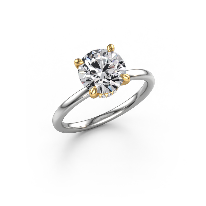 Image de Bague de fiançailles Crystal RND 3 585 or blanc Diamant 2.09 crt