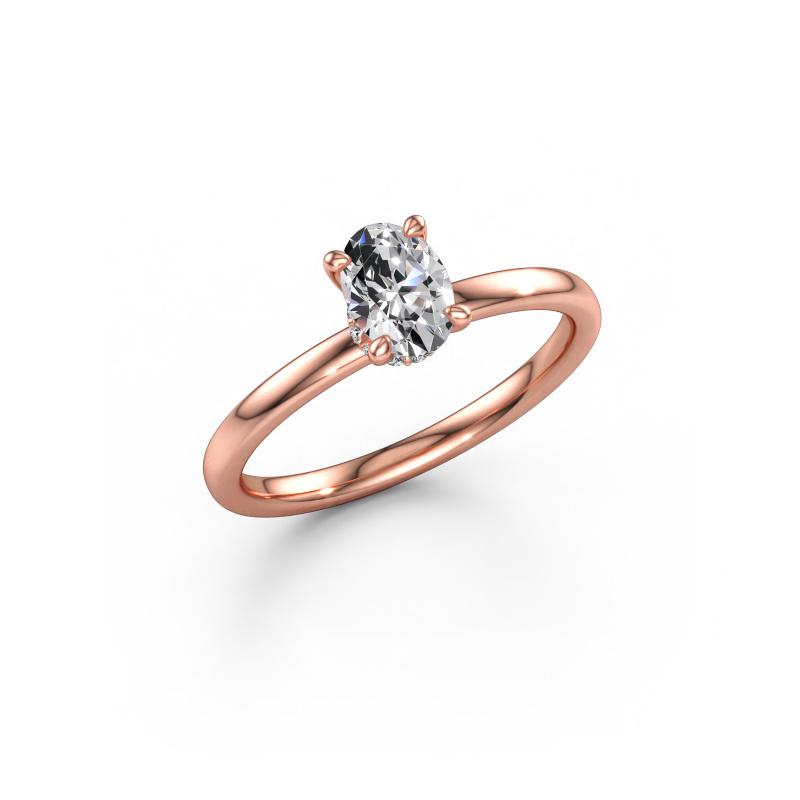 Immagine di Anello di fidanzamento Crystal OVL 3 585 oro rosa Diamante 0.660 crt