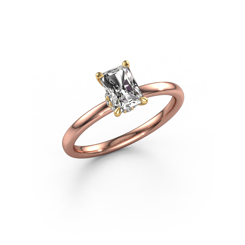 Image of Engagement ring Crystal RAD 3 585 rose gold Lab grown diamond 0.81 crt