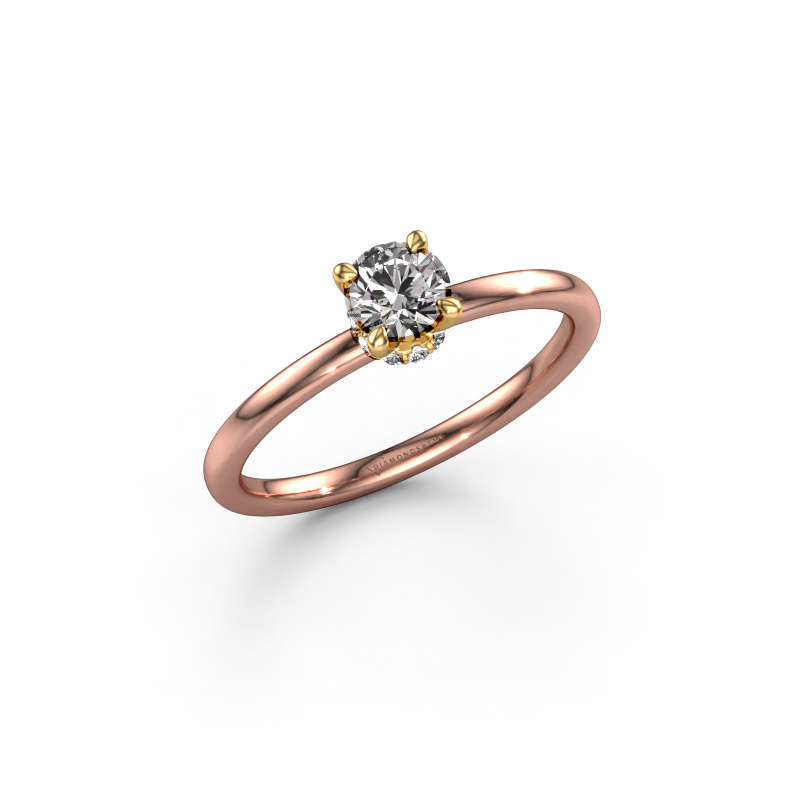 Image of Engagement ring Crystal RND 3 585 rose gold Diamond 0.35 crt