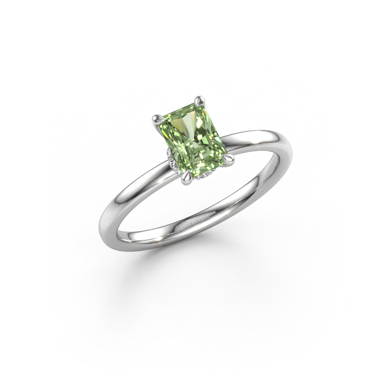 Bild av Förlovningsring Crystal RAD 3 950 platina Grön labbodlad diamant 6.5x4.5 mm