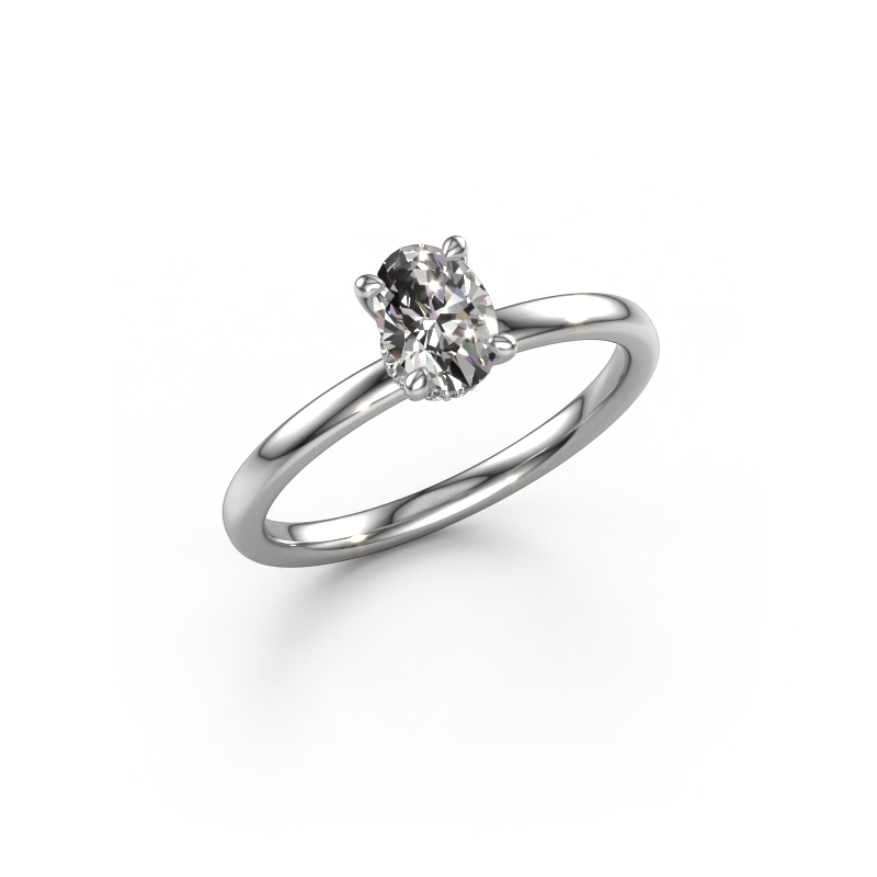 Image of Engagement ring Crystal OVL 3 950 platinum Diamond 0.660 crt
