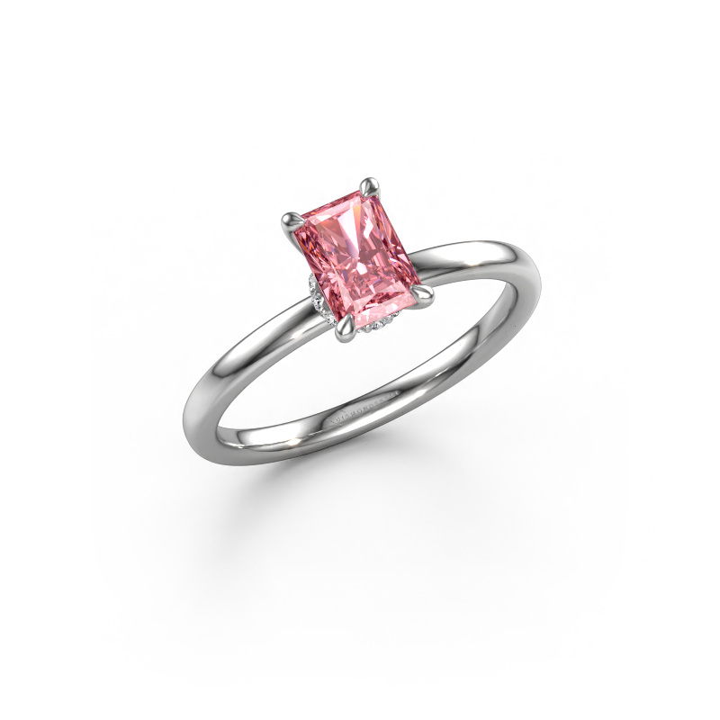Bild von Verlobungsring Crystal RAD 3 950 Platin Rosa Labordiamant 6.5x4.5 mm