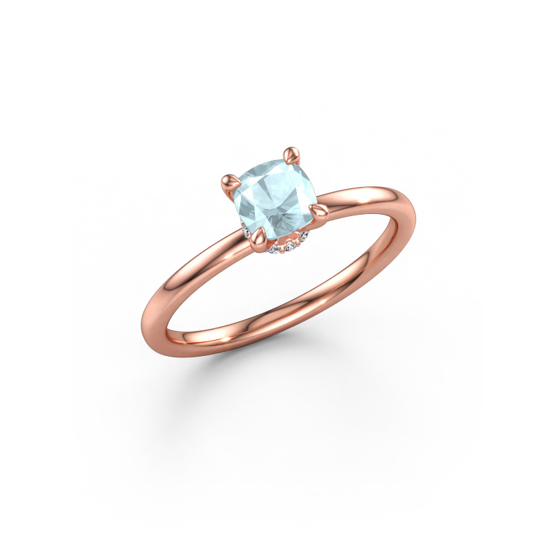 Image of Engagement ring Crystal CUS 3 585 rose gold Aquamarine 5 mm