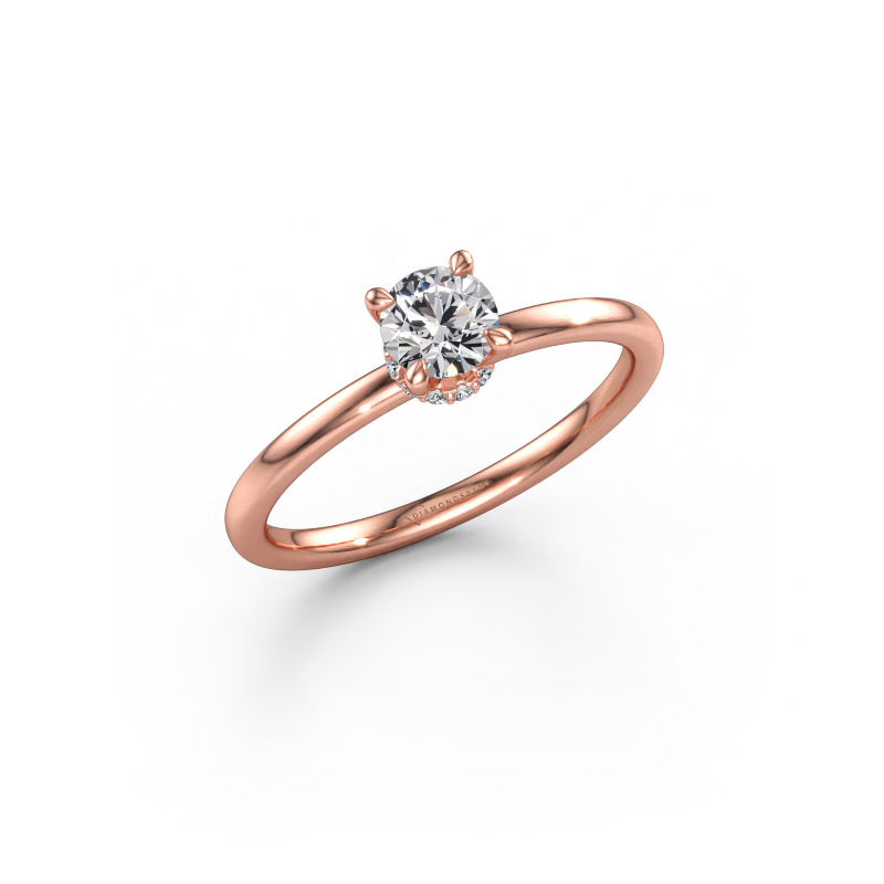 Immagine di Anello di fidanzamento Crystal RND 3 585 oro rosa Diamante lab grown 0.46 crt