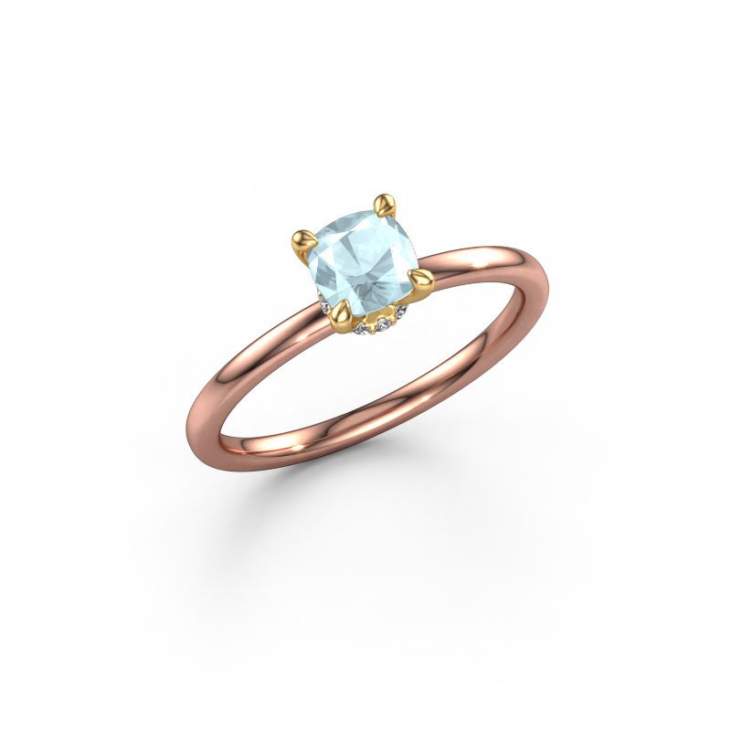 Bild von Verlobungsring Crystal CUS 3 585 Roségold Aquamarin 5 mm