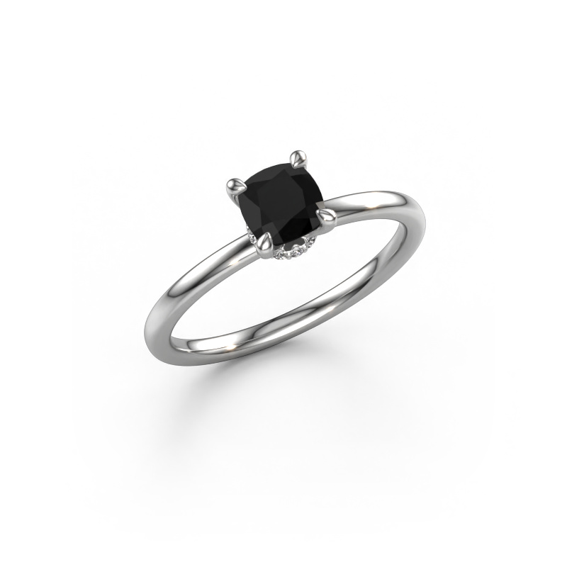 Image of Engagement ring Crystal CUS 3 950 platinum Black diamond 0.76 crt