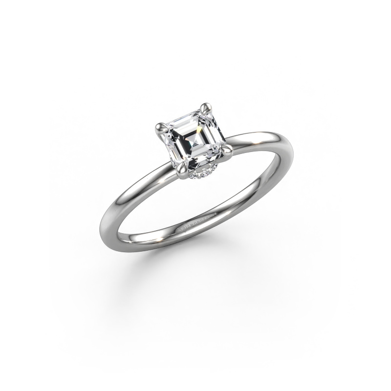 Image of Engagement ring Crystal ASSC 3 585 white gold Lab-grown diamond 0.81 crt