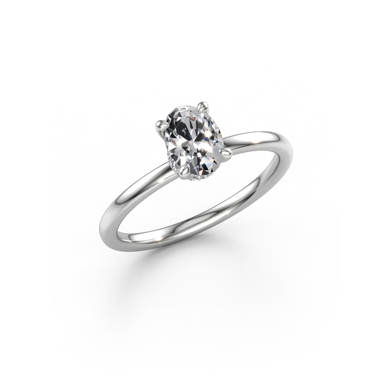 Immagine di Anello di fidanzamento Crystal OVL 3 950 platino Diamante 0.76 crt