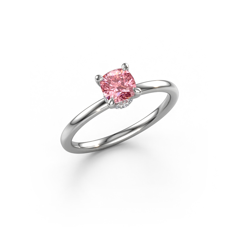 Image of Engagement ring Crystal CUS 3 950 platinum Pink lab grown diamond 5 mm