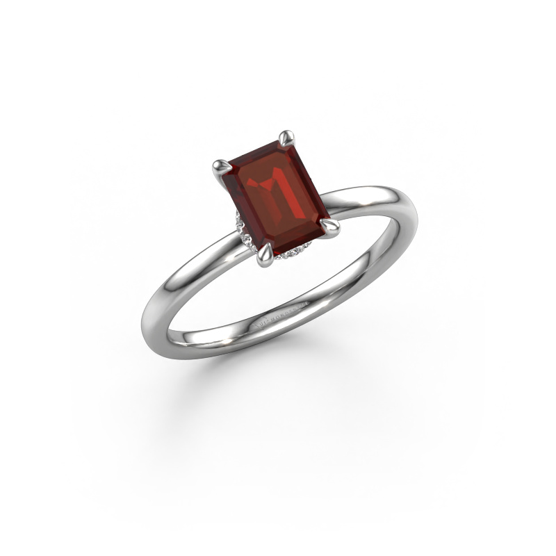 Image of Engagement ring Crystal EME 3 950 platinum Garnet 7x5 mm