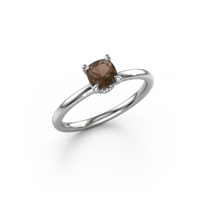 Image of Engagement ring Crystal CUS 3 950 platinum Smokey quartz 5 mm
