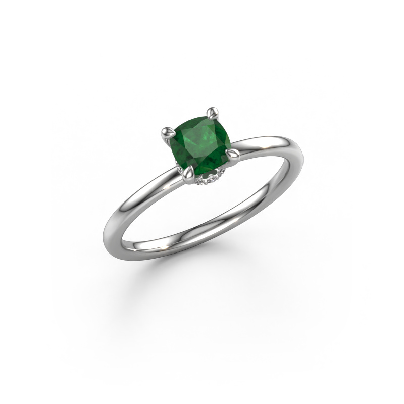 Image of Engagement ring Crystal CUS 3 950 platinum Emerald 5 mm