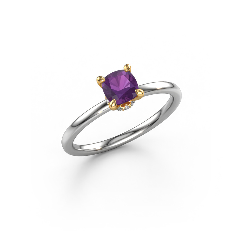 Image of Engagement ring Crystal CUS 3 585 white gold Amethyst 5 mm