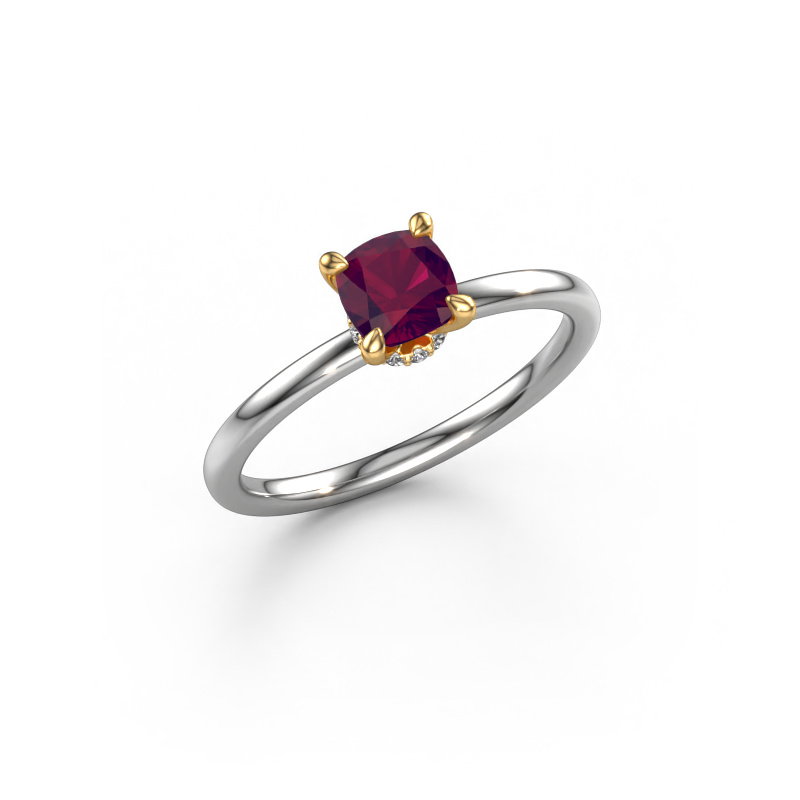 Bild von Verlobungsring Crystal CUS 3 585 Weißgold Rhodolit 5 mm