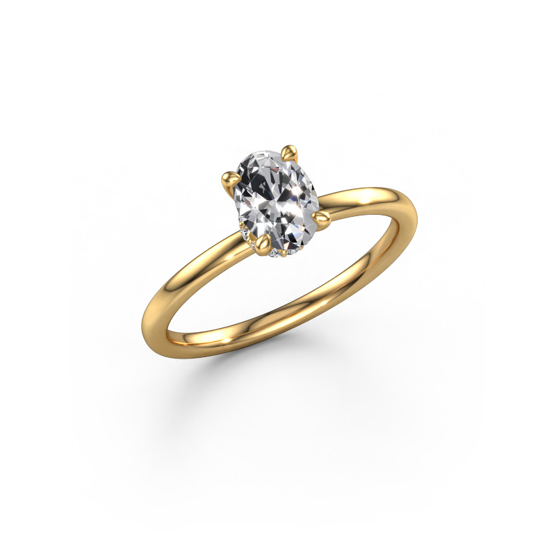 Image of Engagement ring Crystal OVL 3 585 gold Lab grown diamond 0.76 crt