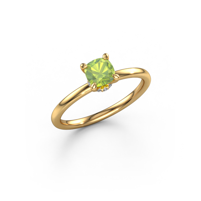 Image of Engagement ring Crystal CUS 3 585 gold Peridot 5 mm
