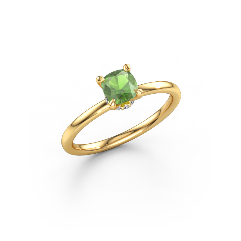 Bild von Verlobungsring Crystal CUS 3 585 Gold Turmalin grün 5 mm