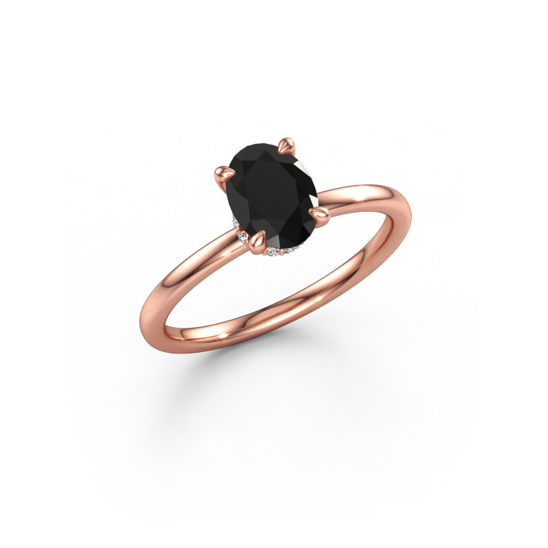 Bild av Förlovningsring Crystal OVL 3 585 roséguld Svart diamant 1.17 crt