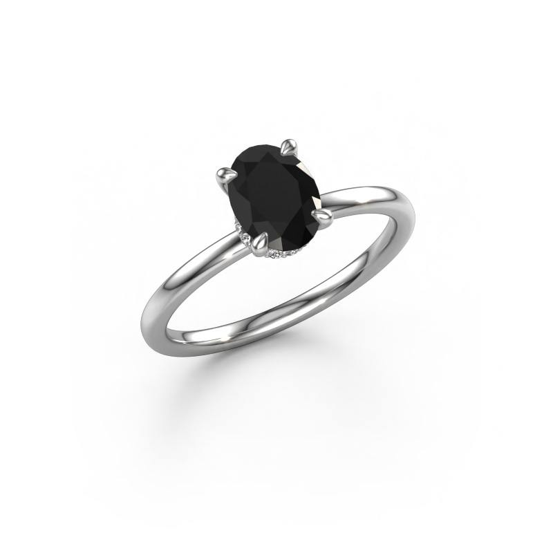 Bild von Verlobungsring Crystal OVL 3 950 Platin Schwarz Diamant 1.17 crt