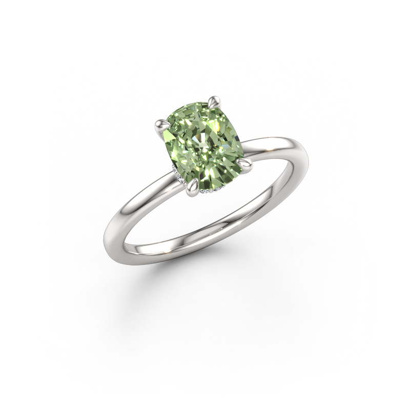 Immagine di Anello di fidanzamento Crystal CSH 3 950 platino Diamante lab grown verde 8.7x6.6 mm