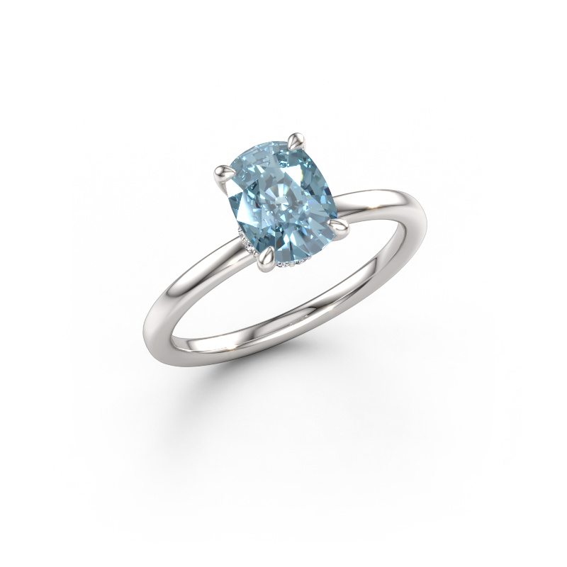 Immagine di Anello di fidanzamento Crystal CSH 3 585 oro bianco Diamante lab grown blu 8.7x6.6 mm