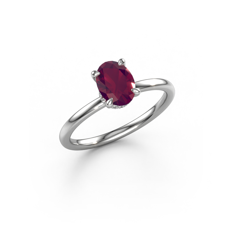 Bild von Verlobungsring Crystal OVL 3 950 Platin Rhodolit 7,5x5,5 mm