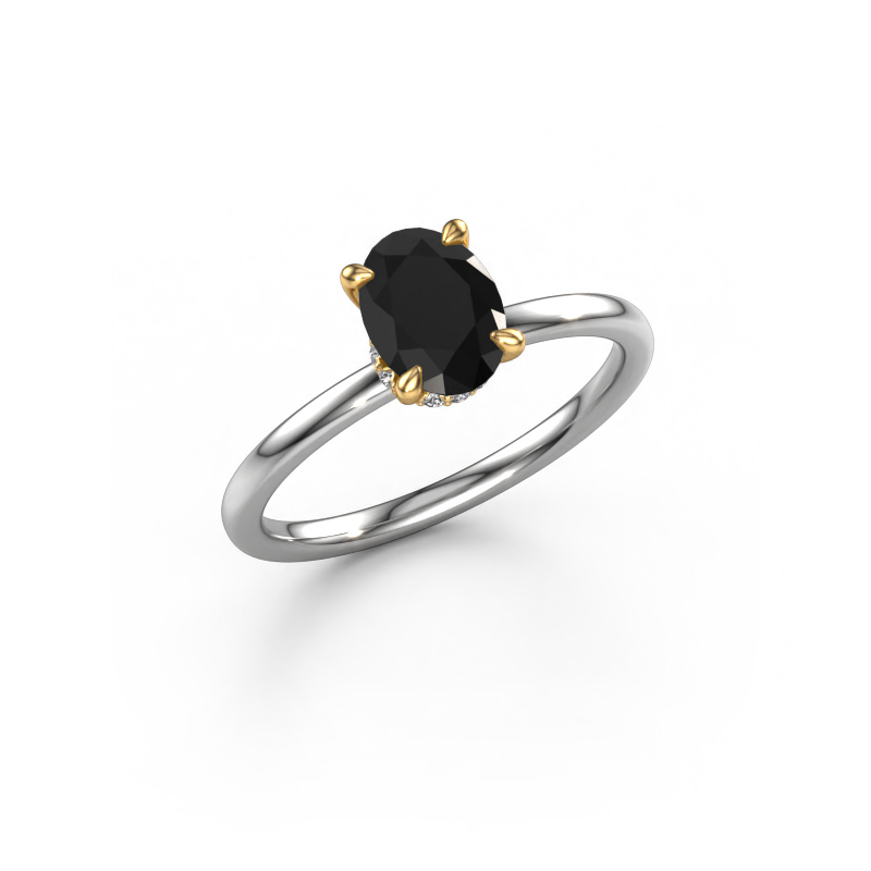 Bild von Verlobungsring Crystal OVL 3 585 Weißgold Schwarz Diamant 1.17 crt