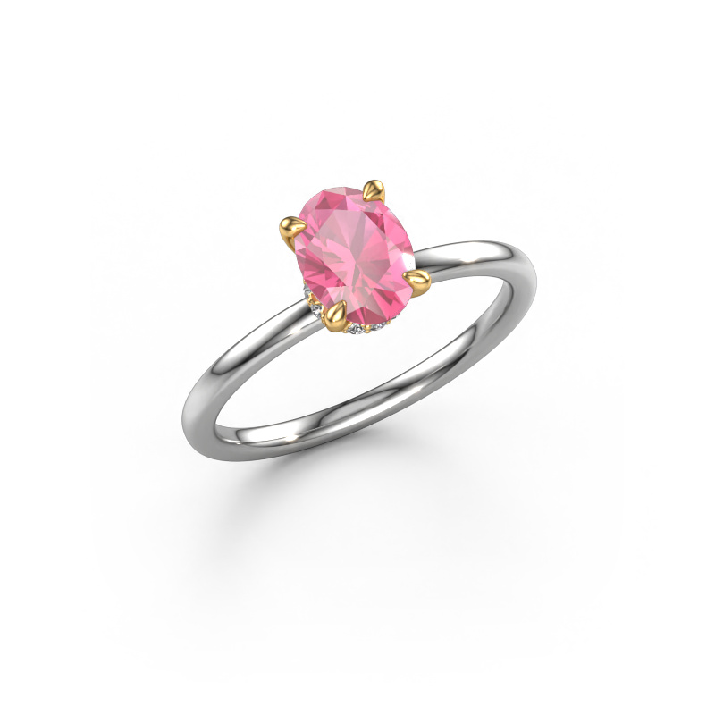 Bild von Verlobungsring Crystal OVL 3 585 Weißgold Pink Saphir 7,5x5,5 mm