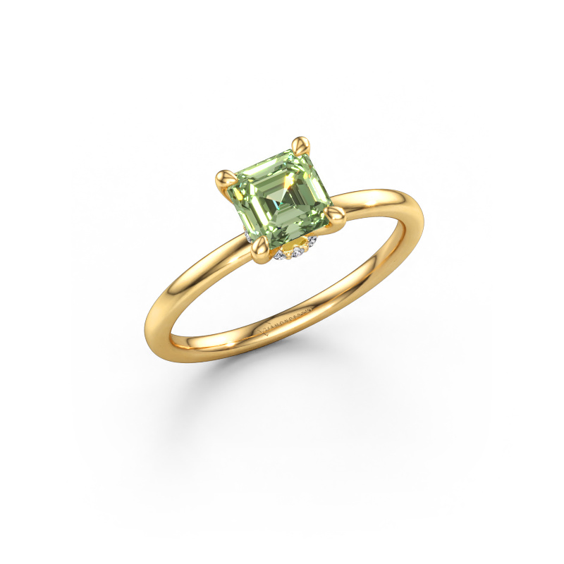Image of Engagement ring Crystal ASSC 3 585 gold Green lab grown diamond 5.5 mm