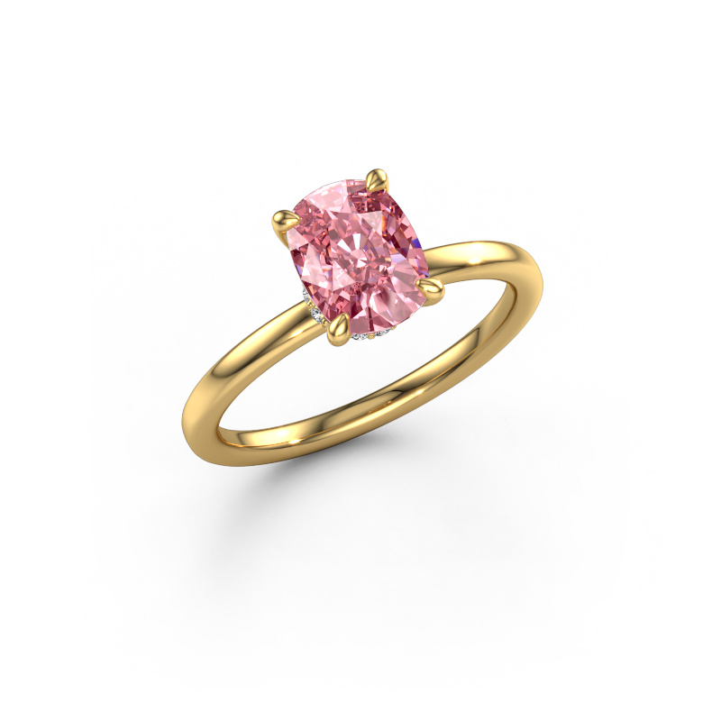 Image of Engagement ring Crystal CSH 3 585 gold Pink lab grown diamond 8.7x6.6 mm