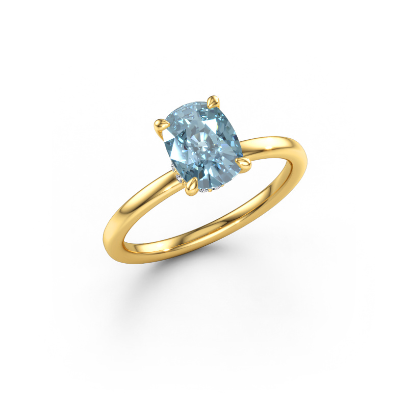 Image of Engagement ring Crystal CSH 3 585 gold Blue lab grown diamond 8.7x6.6 mm